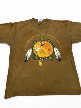 Vintage Mother Earth Turtle Graphic T-Shirt
Distressed Earth Tone Brown Large